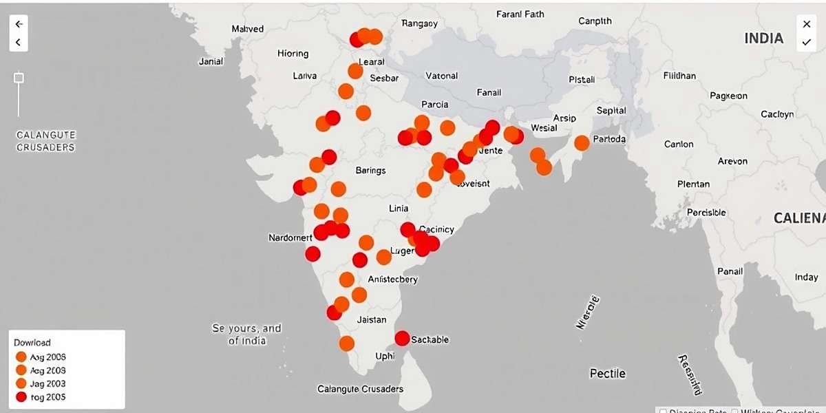 Calangute Crusaders Regional Popularity Map Map of India showing Calangute Crusaders download hotspots with darker shades indicating higher popularity